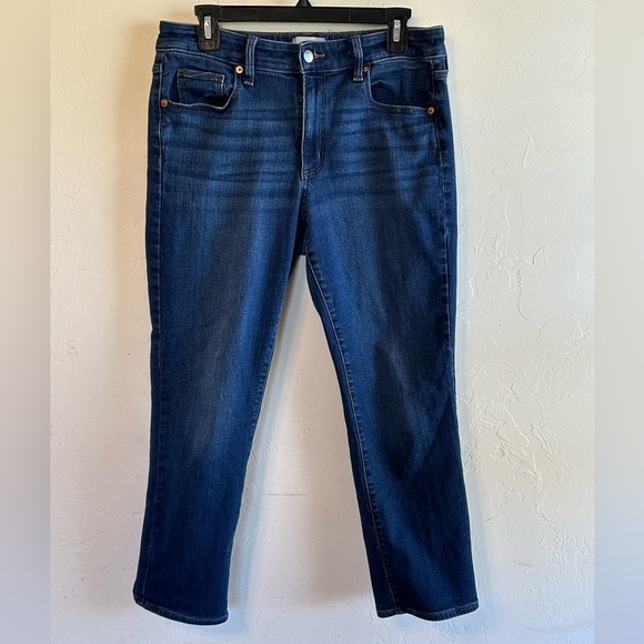 Universal Thread High Rise Slim Straight Dark Wash Denim Cropped Jeans Sz 10/30R - Picture 1 of 9